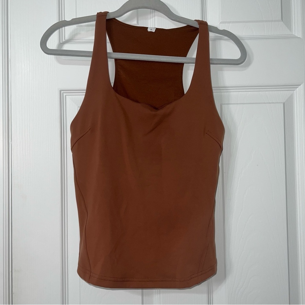 Lululemon InStill Tank Top With Removable Bra-Cups Roasted Brown Size 10 - Picture 3 of 6